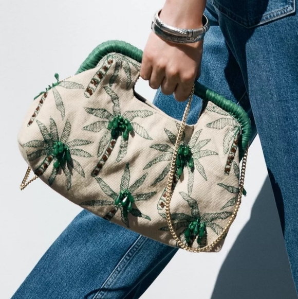 Zara Handbags - NWT Womens ZARA BEADED DETAIL CLUTCH